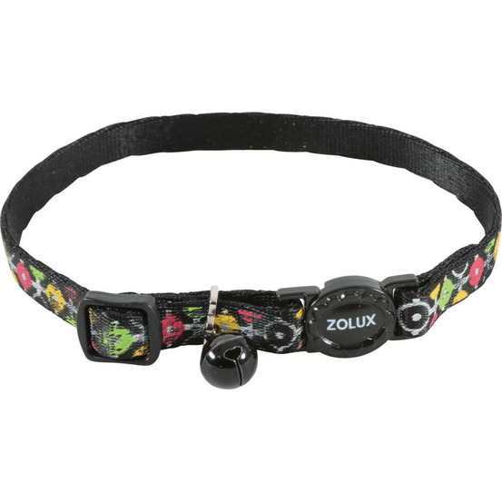 Collier arrow nylon réglable de 17 à 30 cm. Noir . Pour chat.