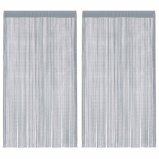Rideau en fils 2 pcs 140 x 250 cm gris clair