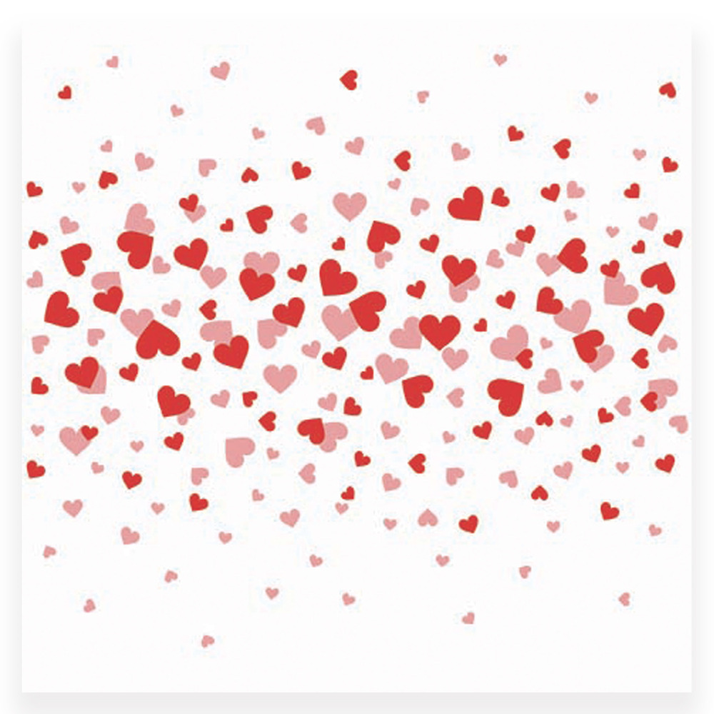 Lot de 20 serviettes en papier petits coeurs