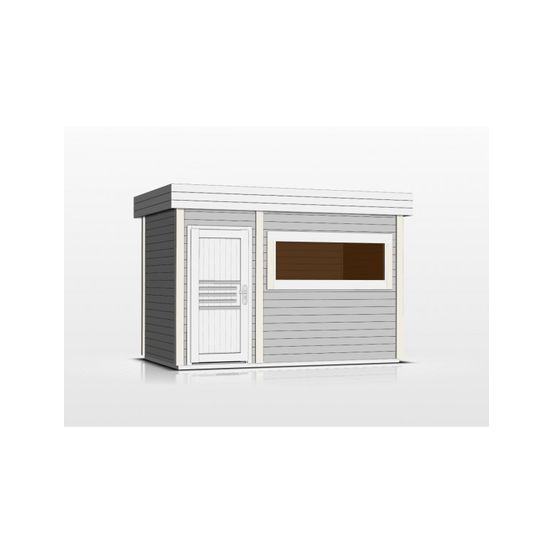 Cabine de sauna extérieur magnolia 6 places 353,8x203,8 x h.259 cm-gris-gris--