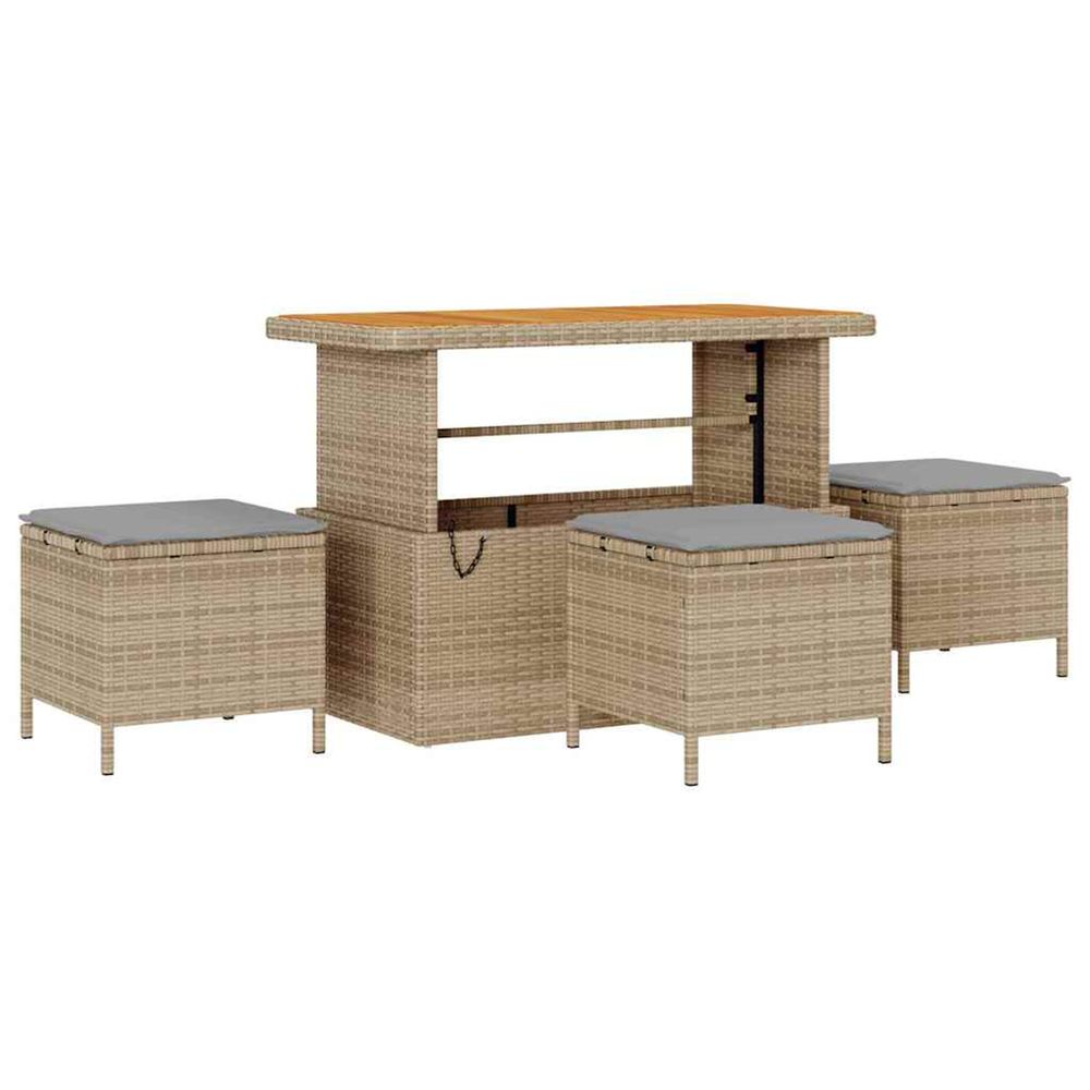 Ensemble de canapé de jardin 9 pc beige polyrotin