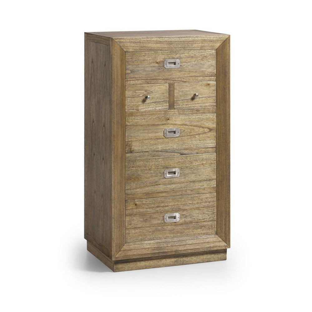 Chiffonnier 6 tiroirs bronze bois marron - kerline décoration d'autrefois