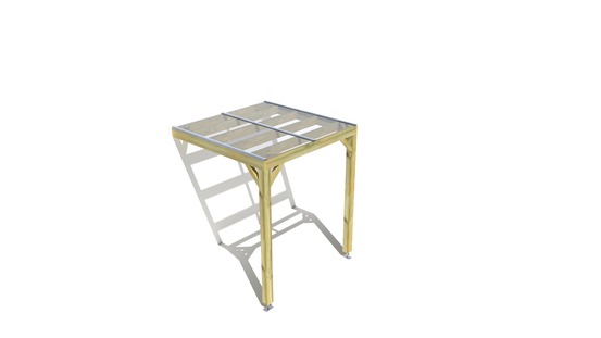 Pergola bois • 2m x 2m • adossée • sens largeur • couverture étanche transparente incluse • livraison comprise