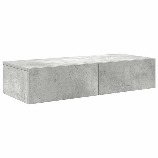 Étagère murale avec tiroirs gris béton bois d'ingénierie