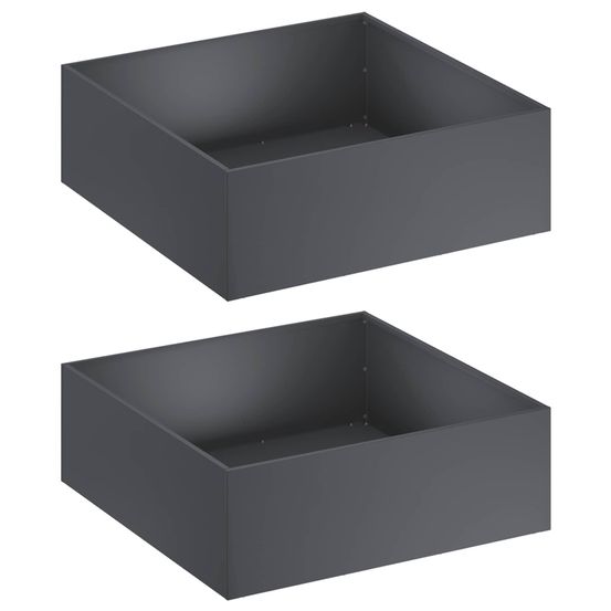 Cache-pot de jardin 2 pc anthracite 60 x 60 x 20 cm
