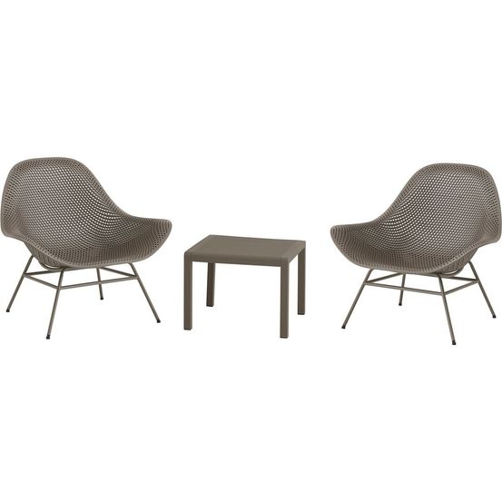 Lot de 2 fauteuils de jardin avec table basse