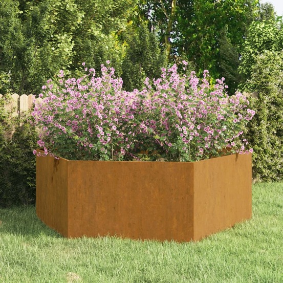 Jardinière rouillé 138x120x45 cm acier corten
