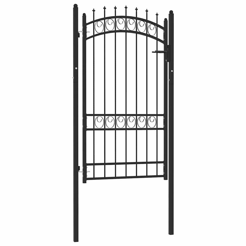 Portail de clôture emmen avec pointes en acier 103 x 134,5 cm noir