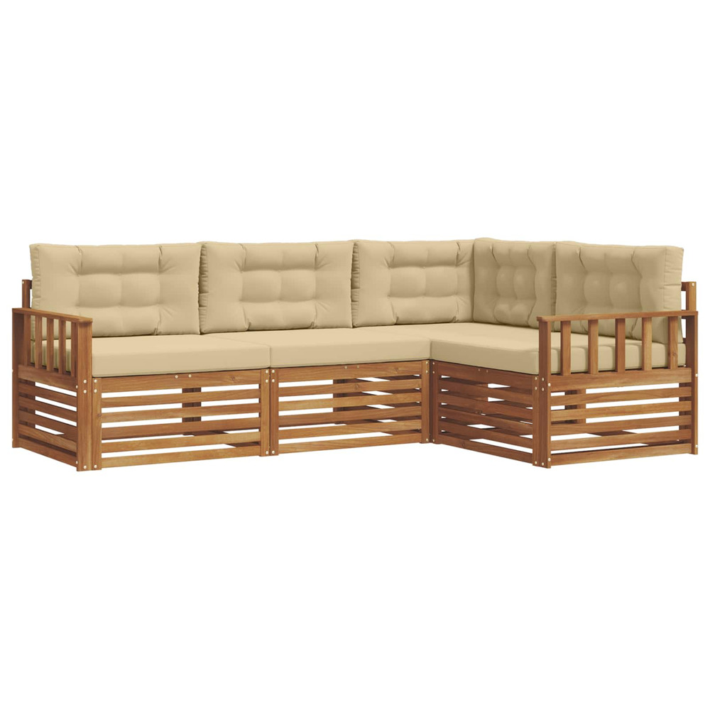 Ensemble de canapés d'extérieur 4 pcs naturel et beige