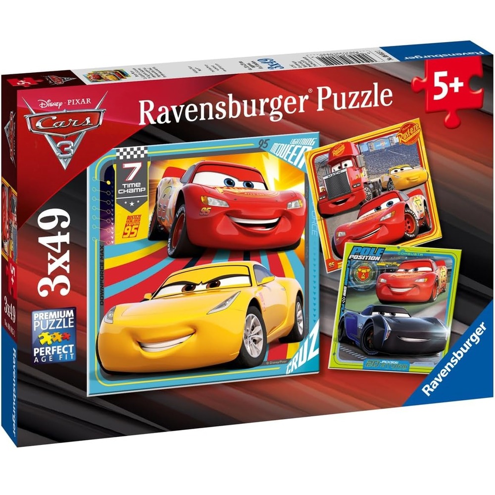 Puzzle cars les légendes de la route 3x49 pcs