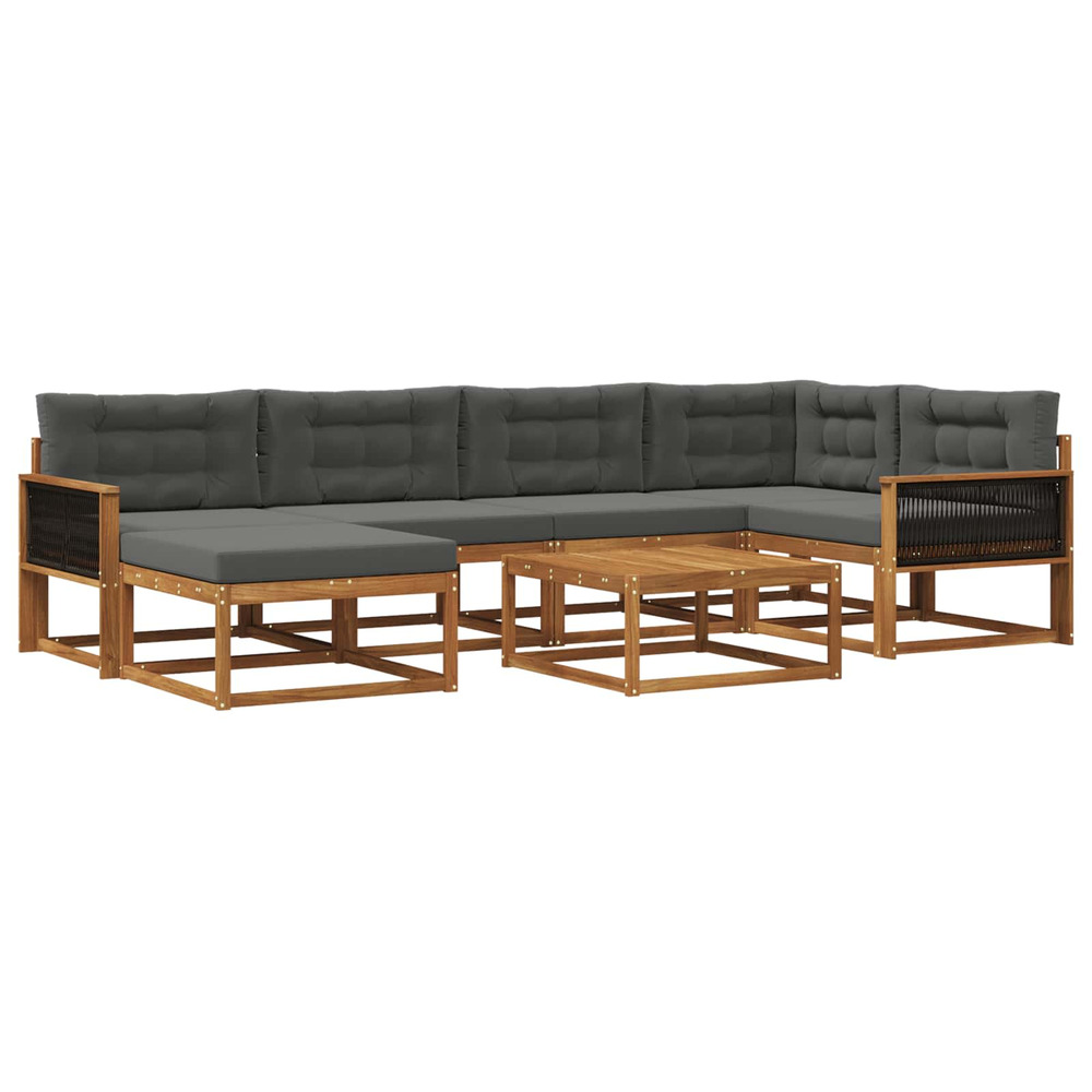 Ensemble de canapés d'extérieur 7 pcs naturel et anthracite