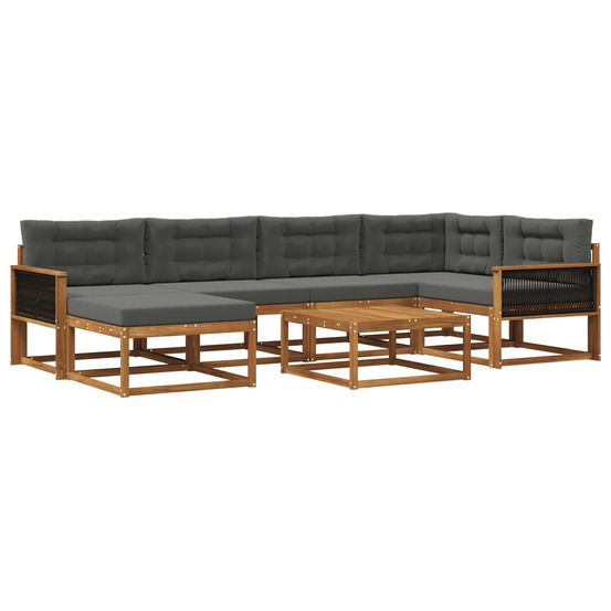 Ensemble de canapés d'extérieur 7 pcs naturel et anthracite