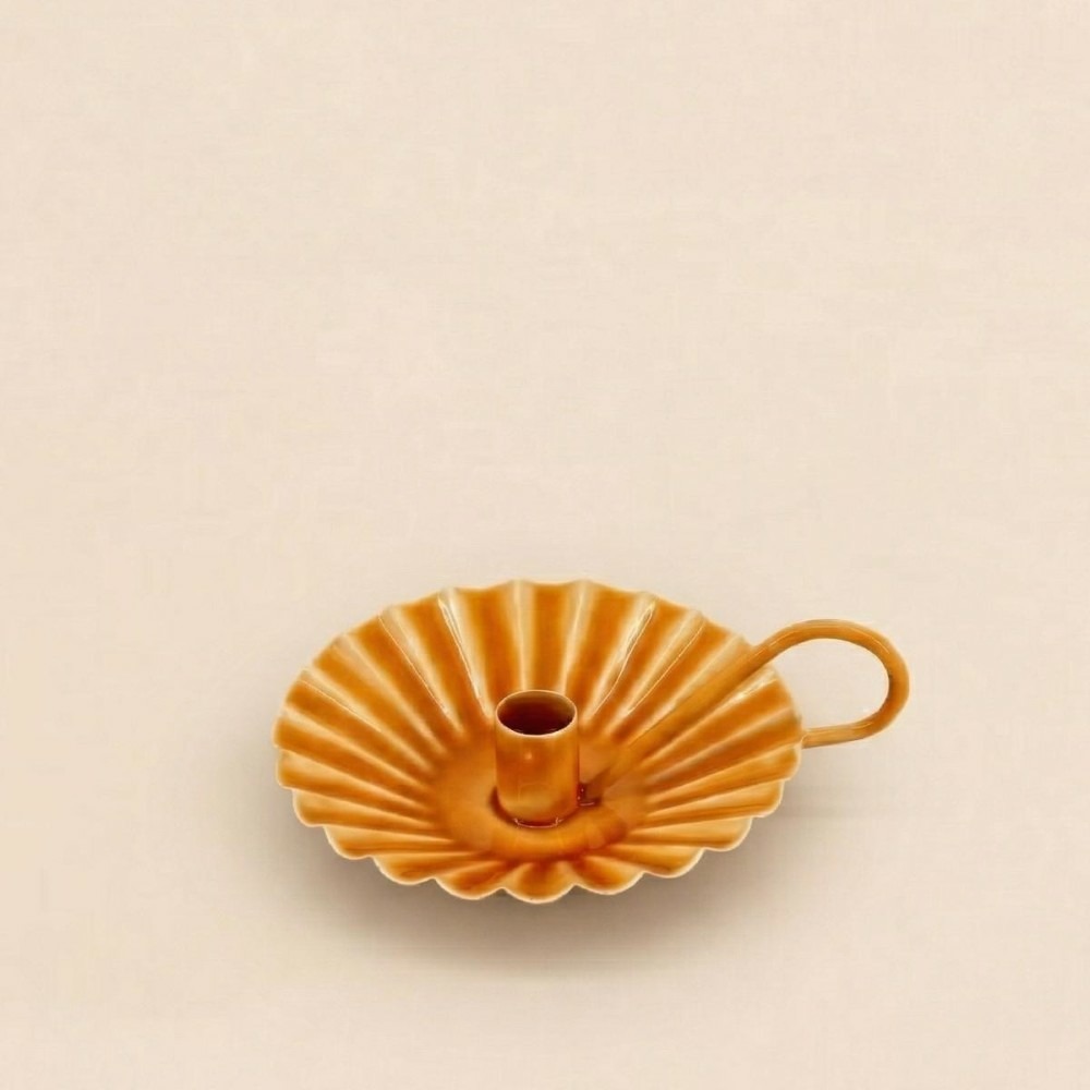 Bougeoir avec anneau en métal laqué