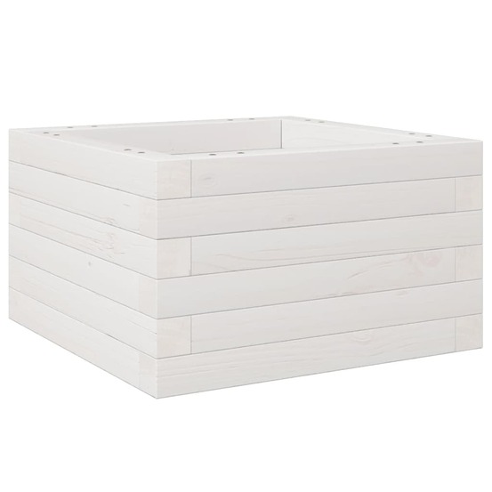 Jardinière blanc 40x40x23 cm bois de pin massif