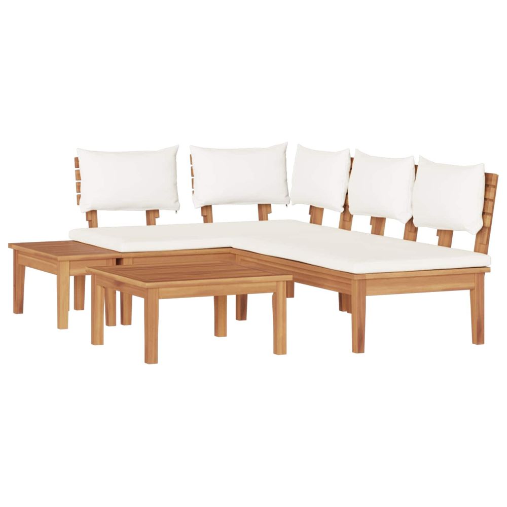 Ensemble de canapé de jardin 4 pc marron et crème
