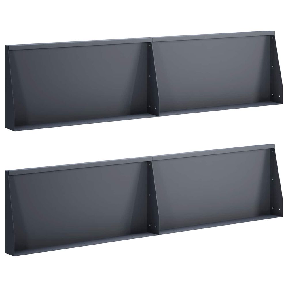 Mur de soutènement 4 pc 80 x 12 x 50 cm acier anthracite