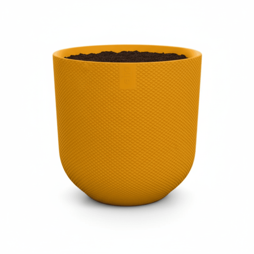 Pot de fleurs elho jazz rond jaune - d.23cm x h.21cm