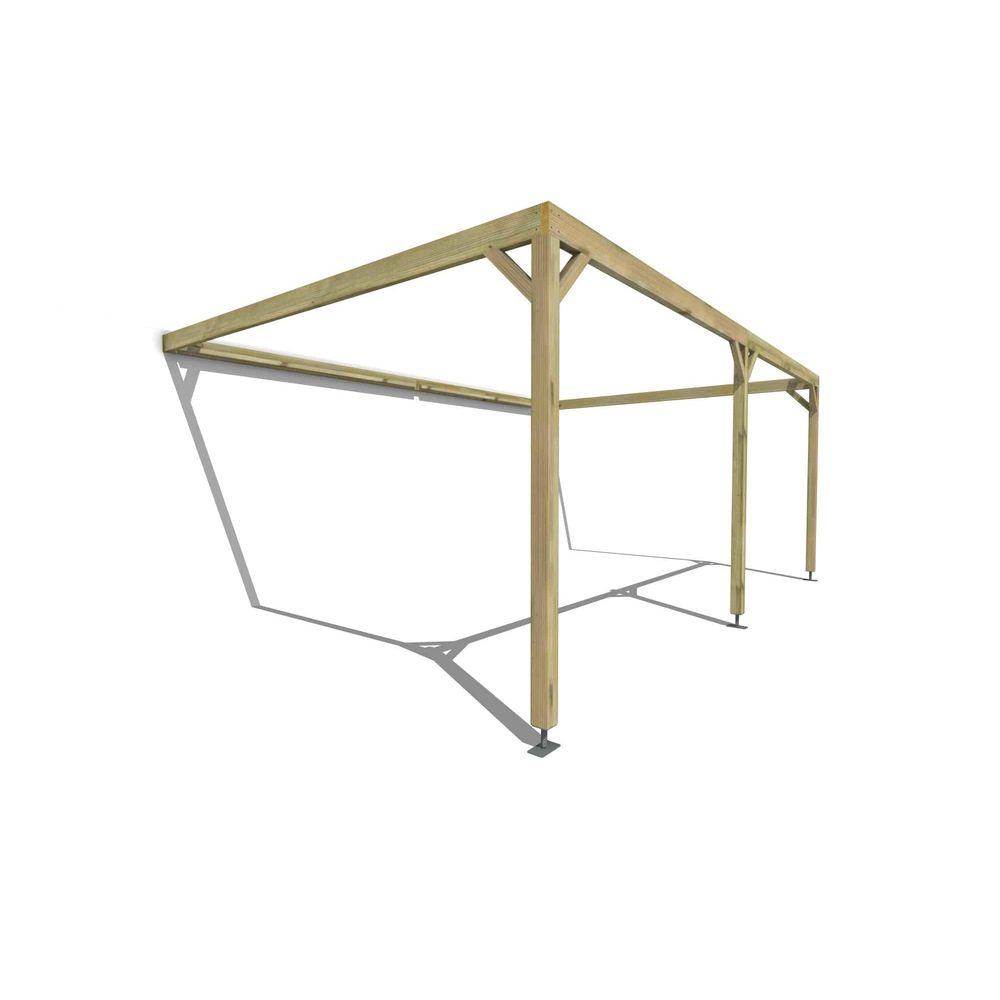 Pergola bois • 6m x 4m • adossée • cadre simple • livraison comprise