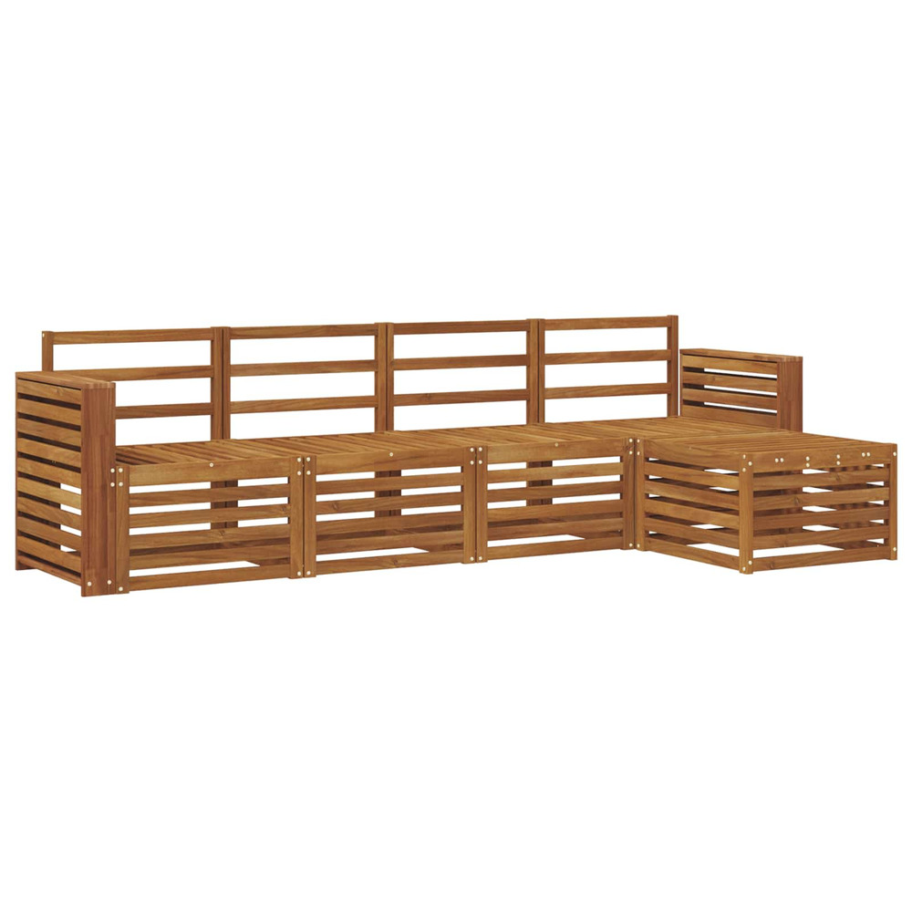 Ensembles de canapés 5 pcs naturel bois d'acacia massif