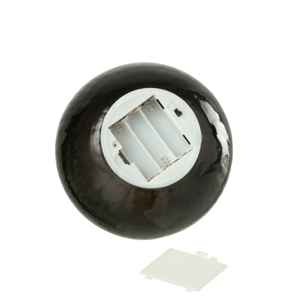 Boule de noël led en verre noir d.20 cm