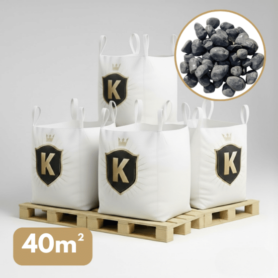 Galet marbre gris anthracite 40/60 mm – pack 4 big bag +/- 1,5t – 40 m²