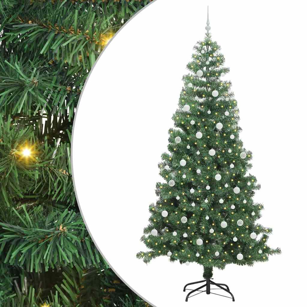 Sapin de noël avec 300 led avec support vert 240 cm pvc