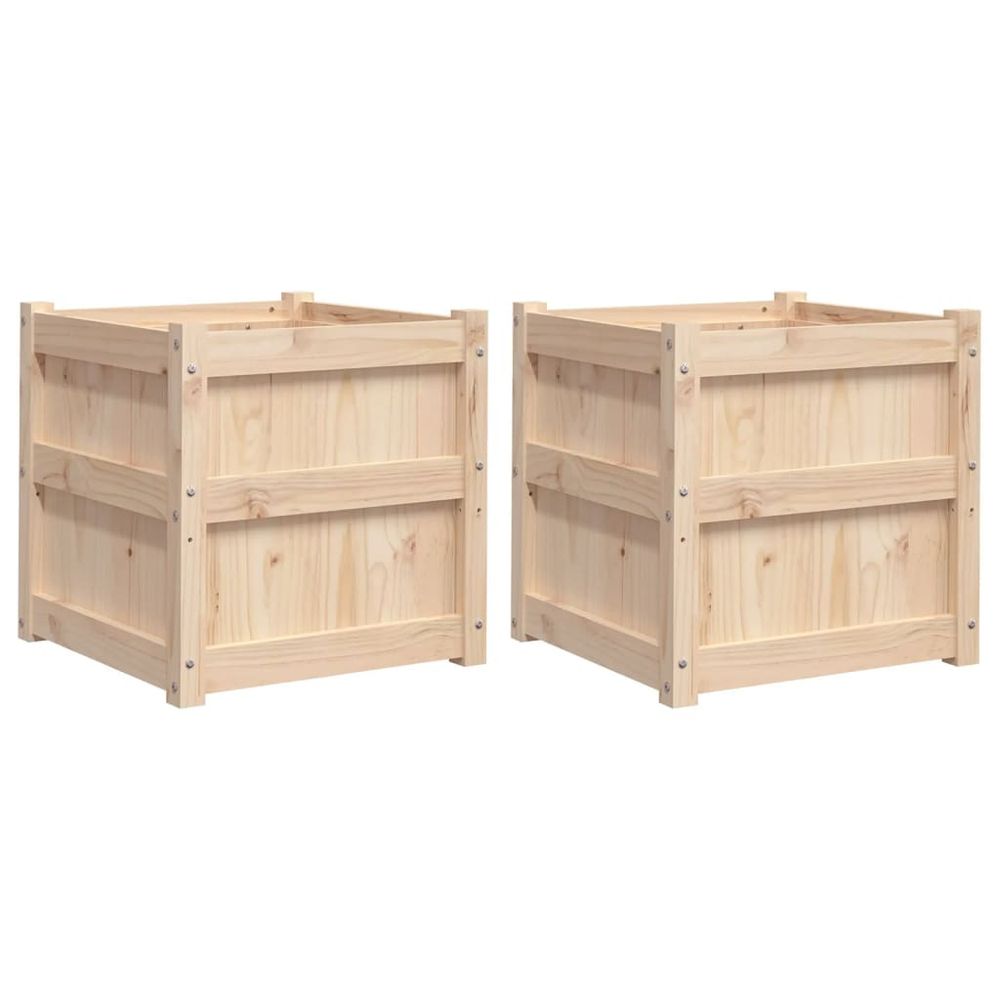 Jardinières 2 pcs bois de pin massif