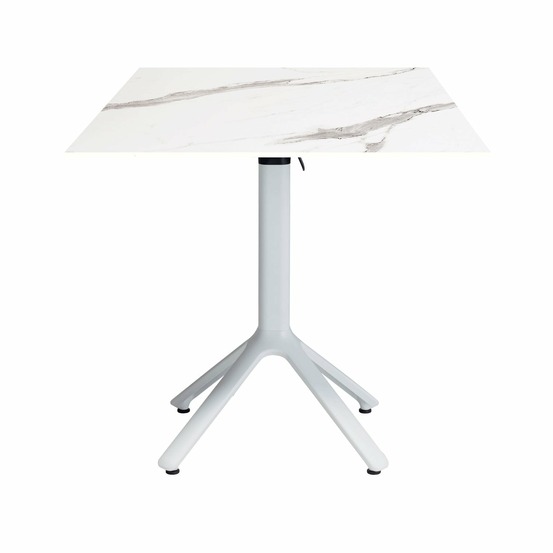 Restootab - table pliable nemo blanche pour extérieur marbrée 70x70