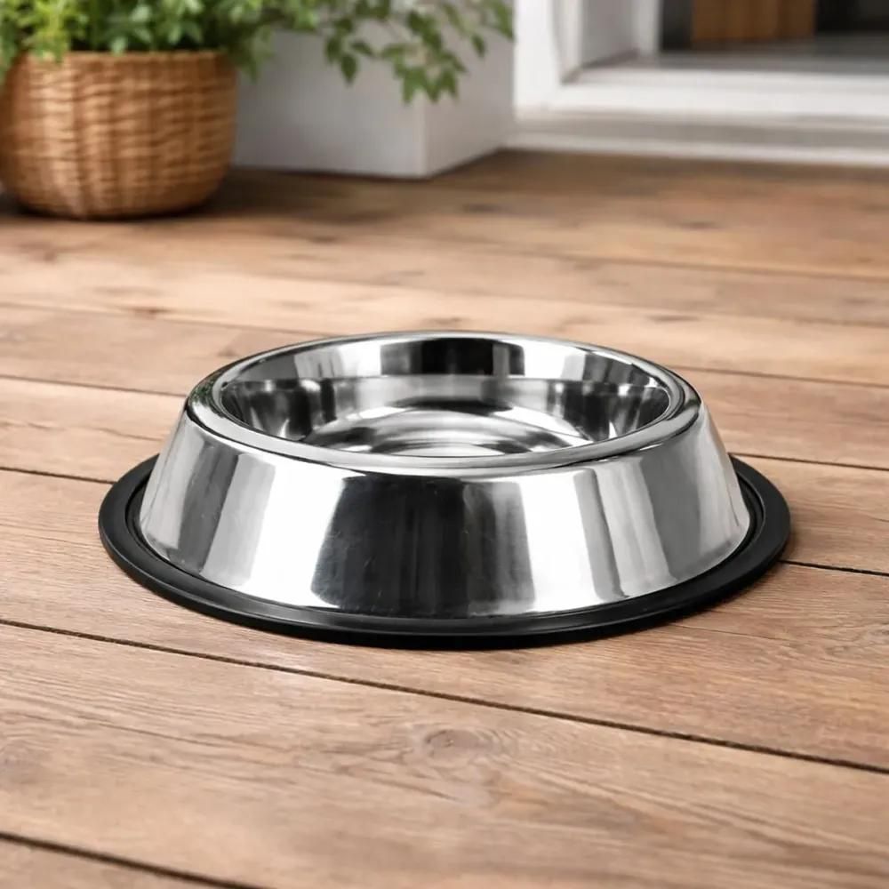 Gamelle pour chiens acier inoxydable 33,5 x 7 cm 1,7l