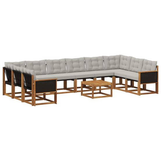 Ensemble de canapés d'extérieur 11 pc naturel et gris clair
