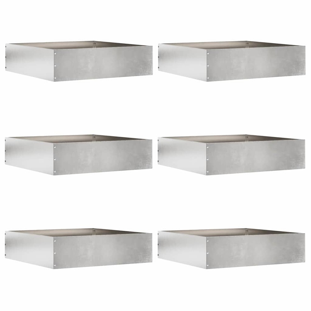 Bordure de pelouse 6 pcs argent 50 x 50 x 13 cm