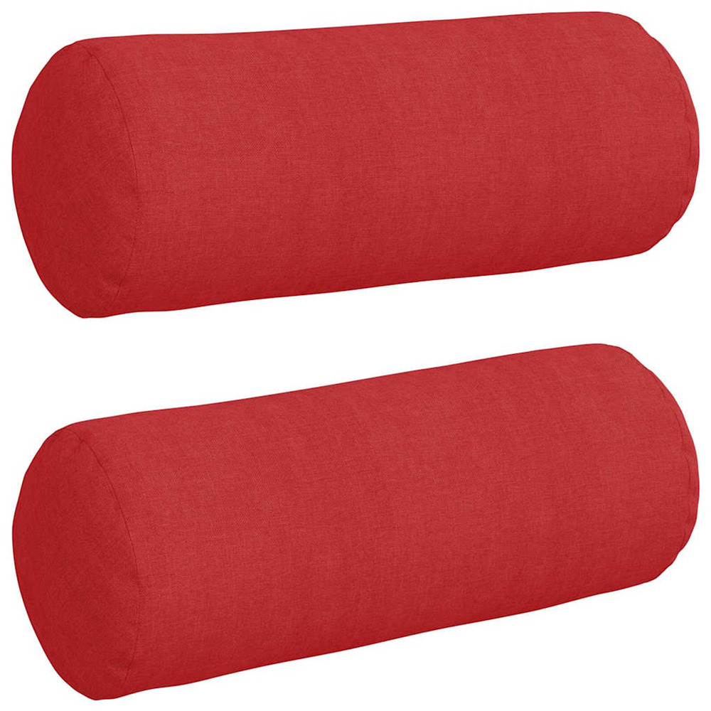 Coussins d'accent 2 pcs rouge ø 15 x 40 cm tissu