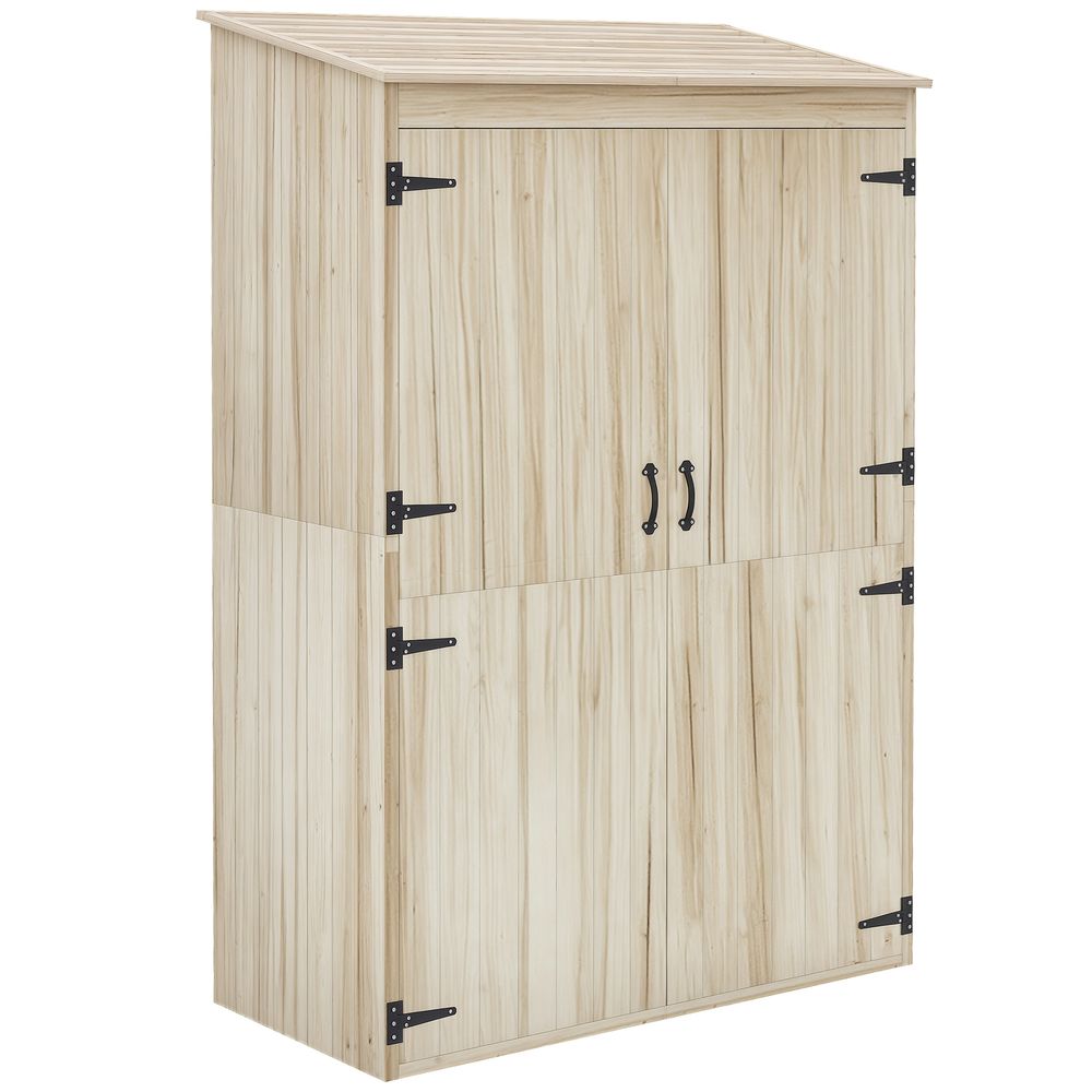 Armoire de jardin bois sapin rangement extérieur outils 120x57x183cm bois naturel - comfortxl outdoor living
