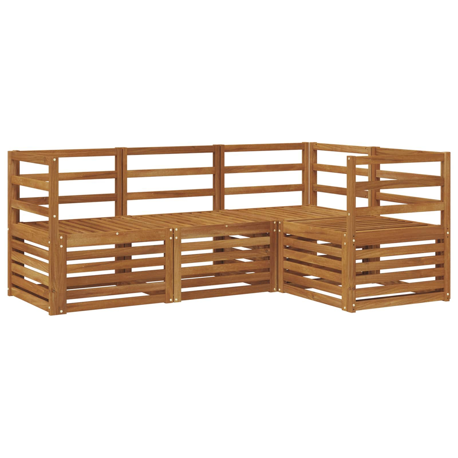 Ensembles de canapés 4 pcs naturel bois d'acacia massif