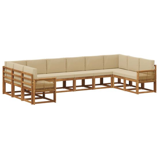 Ensemble de canapés d'extérieur 10 pc naturel et beige
