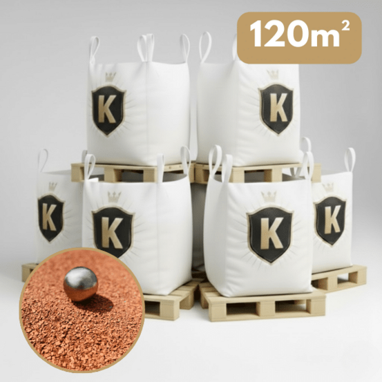 Sable stabilisé rouge 0/6 mm – pack 6 big bag +/- 1,5t – pétanque