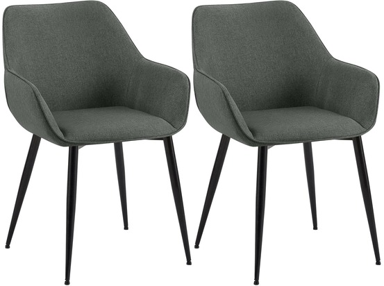 Lot de 2 chaises de salle à manger tissu vessa