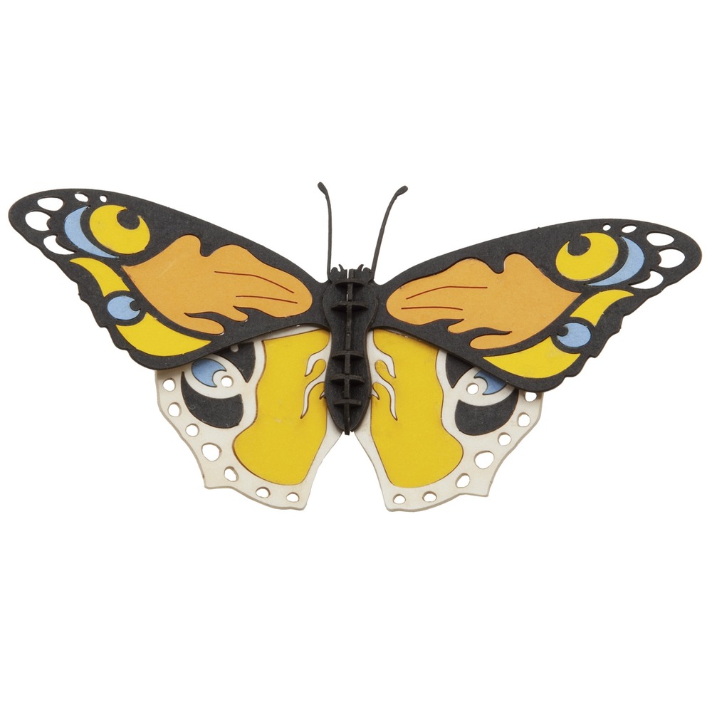 Maquette 3d en papier papillon coloré