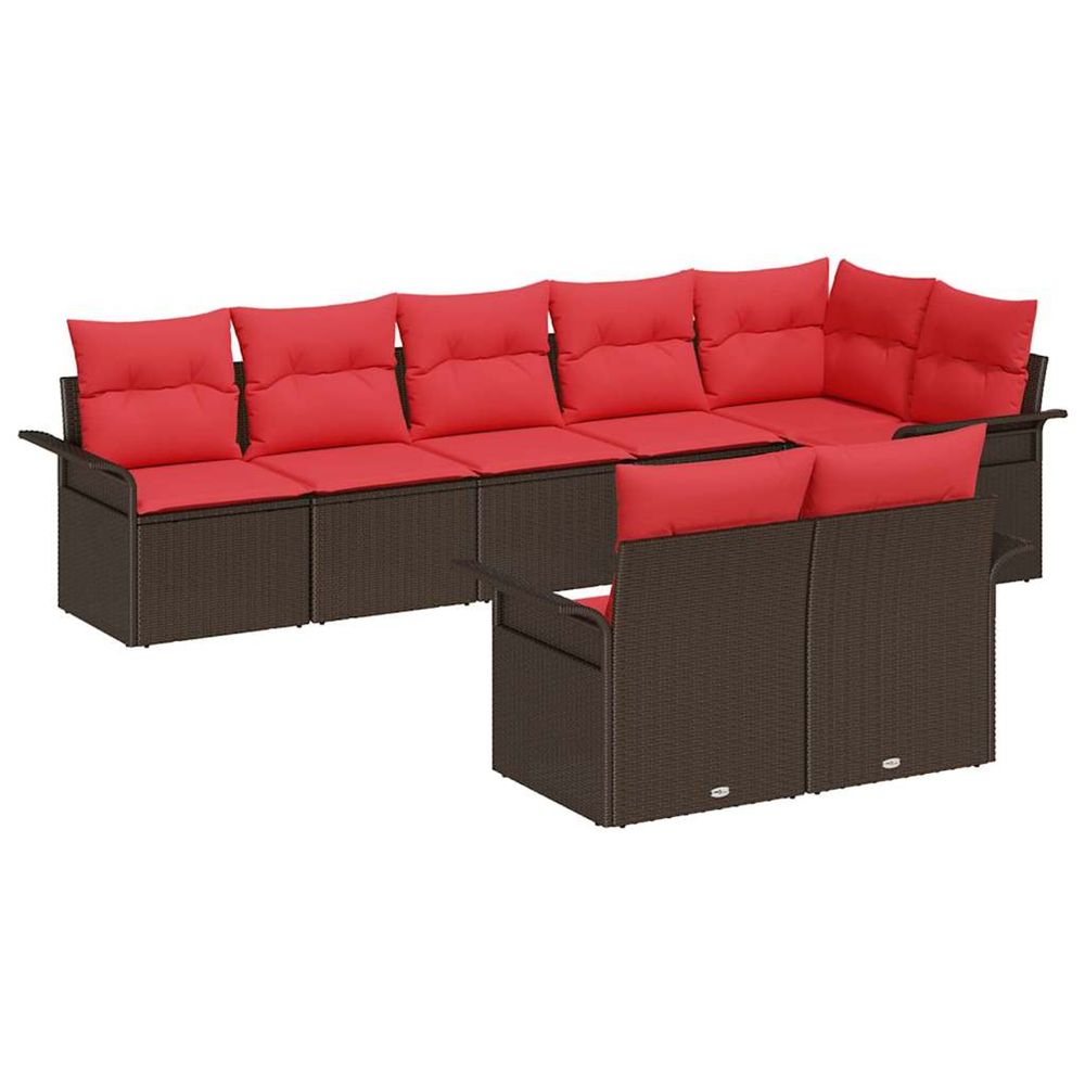 Ensemble de canapé de jardin 8 pc marron polyrotin