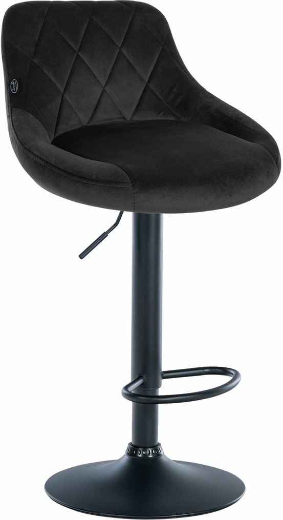 Tabouret de bar lazio velours noir