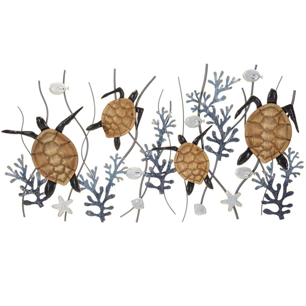 Décoration murale en métal turtle 132.7 x 5.7 x 69.9 cm