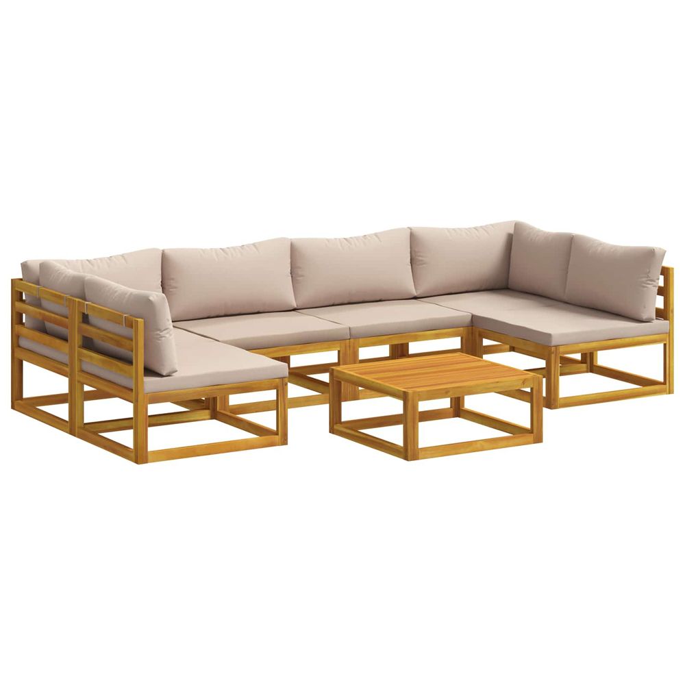 Ensemble de canapés 7 pc naturel bois d'acacia massif