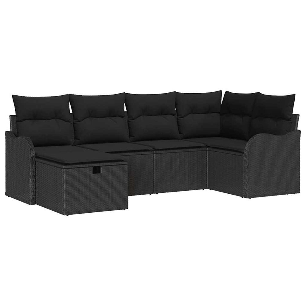 Ensemble de canapé de jardin 6 pc poly rotin