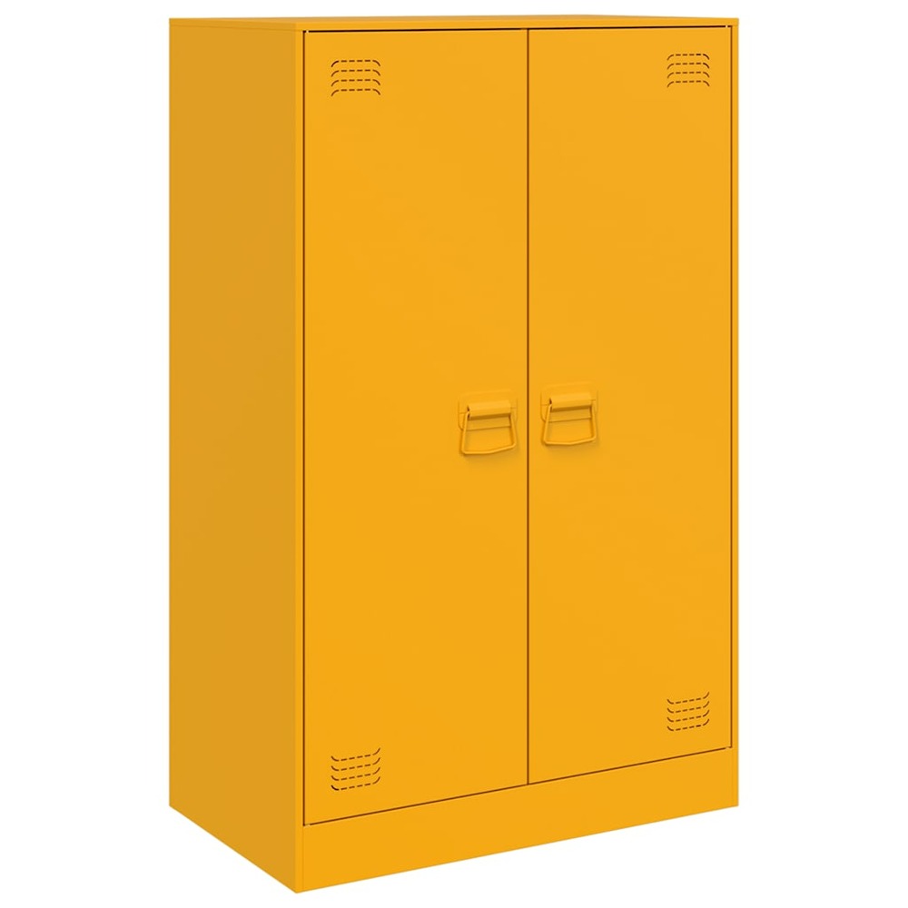 Buffet bahut commode armoire meuble de rangement organisateur cuisine salle de séjour salon jaune moutarde 67 x 39 x 107 cm a