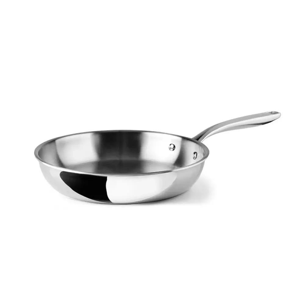 Poêle trichef ø30cm en acier inoxydable - tous système de cuisson + four