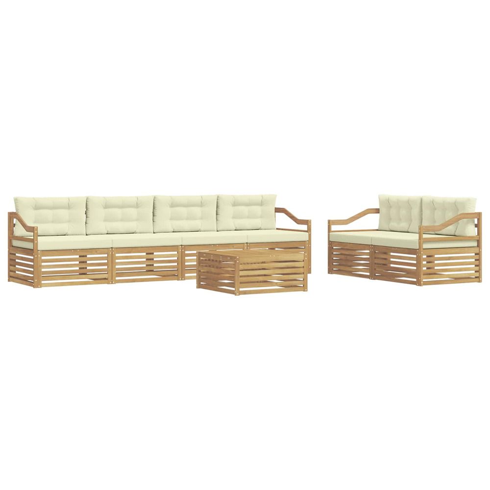 Ensemble de canapés d'extérieur 7 pc blanc et crème polyester