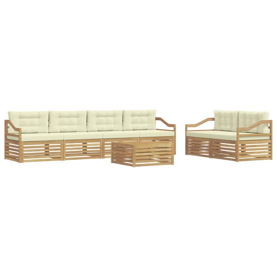 Ensemble de canapés d'extérieur 7 pc blanc et crème polyester