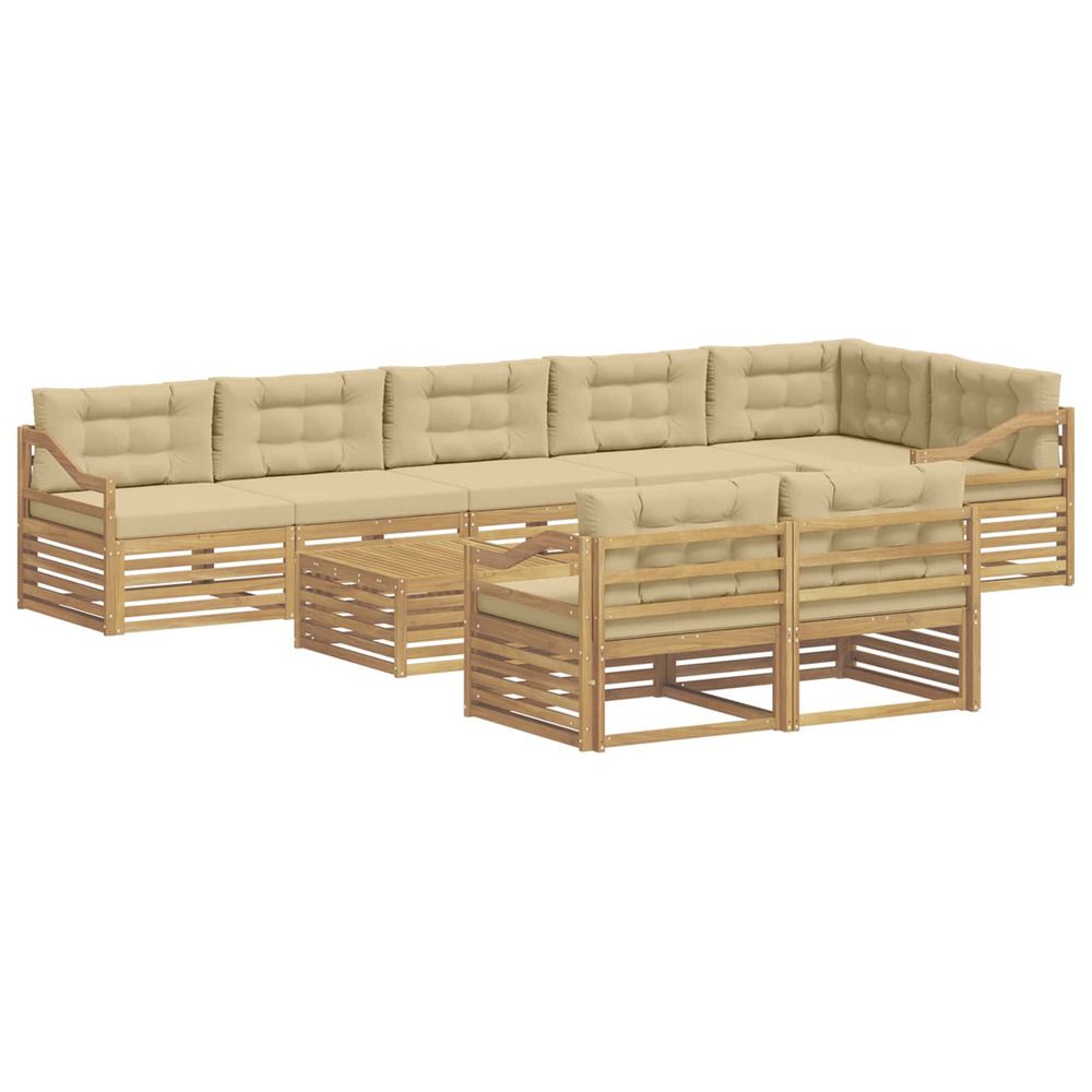 Ensemble de canapés d'extérieur 9 pc blanc et beige