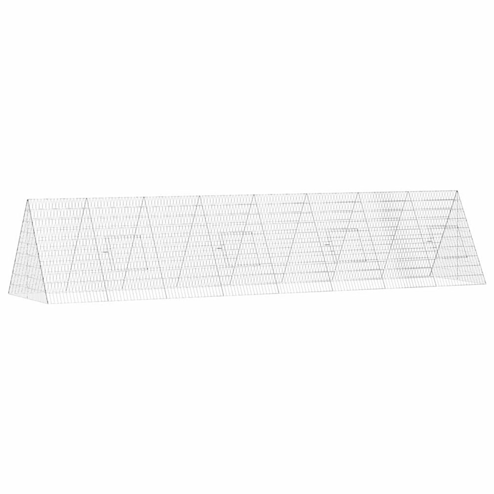 Cage pour lapins argenté 430 x 100 x 85 cm acier galvanisé