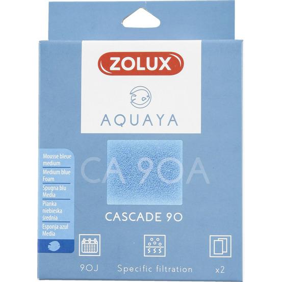 Filtre pour pompe cascade 90, filtre ca 90 a mousse bleue medium x2. Pour a